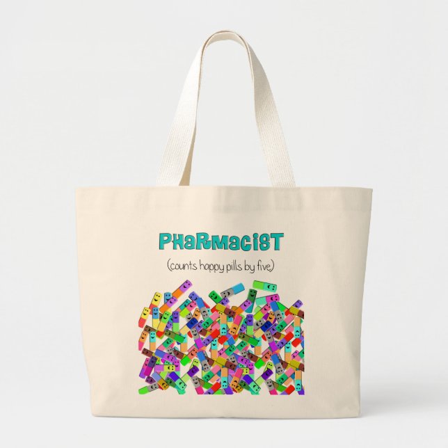 Grand Tote Bag Conception "de pilules heureuses" de pharmacie (Devant)