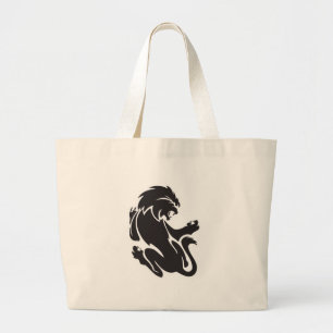 Grand Tote Bag Conception de tatouage de lion tribal