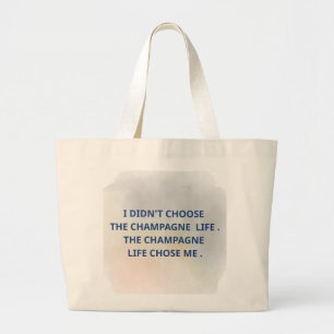 Grand Tote Bag Conception de typographie de citation de vie de Ch