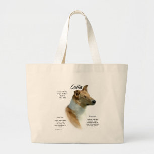 Grand Tote Bag Conception d'histoire de colley (sable lisse)