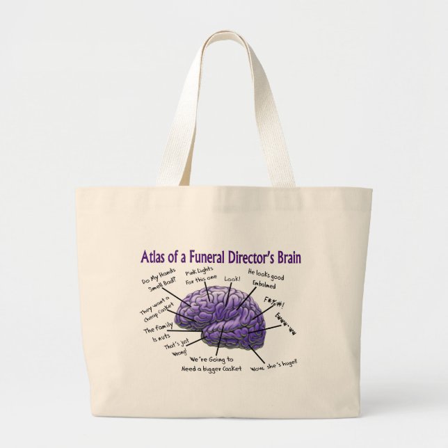 Grand Tote Bag Conception drôle de cerveau de directeur des (Devant)