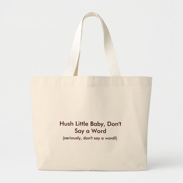 Grand Tote Bag Conception drôle de maman de petit bébé de silence (Devant)