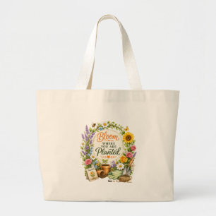 Grand Tote Bag Conception Inspirante de Jardin Floral Aquarelle