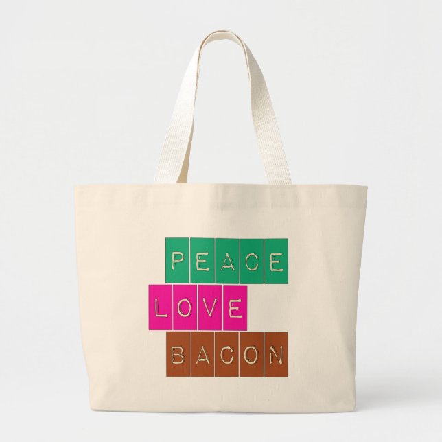 Grand Tote Bag Conception lumineuse de couleurs de lard d'amour (Devant)