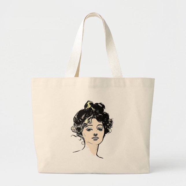 Grand Tote Bag Conceptions de tête de fille de Gibson (Devant)