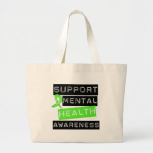 Grand Tote Bag Conscience de santé mentale de soutien