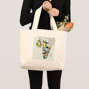 Grand Tote Bag Continent de l'Afrique Belle maman Afrique Colorée