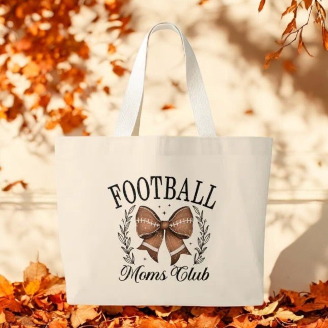 Grand Tote Bag Coquette Jour de football Moms Club (Créateur téléchargé)