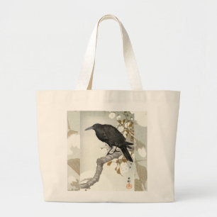 Grand Tote Bag Corbeau Koson Japon Oiseau Corneille