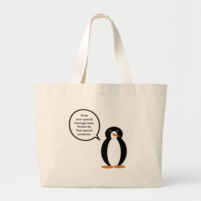 Grand Tote Bag Costume d'anniversaire avec Mme Penguin Personnali (Devant)