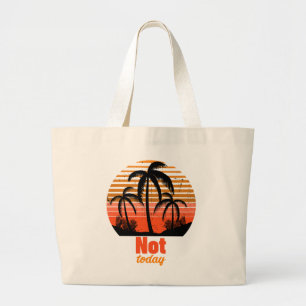 Grand Tote Bag Coucher de soleil rétro - Pas aujourd'hui