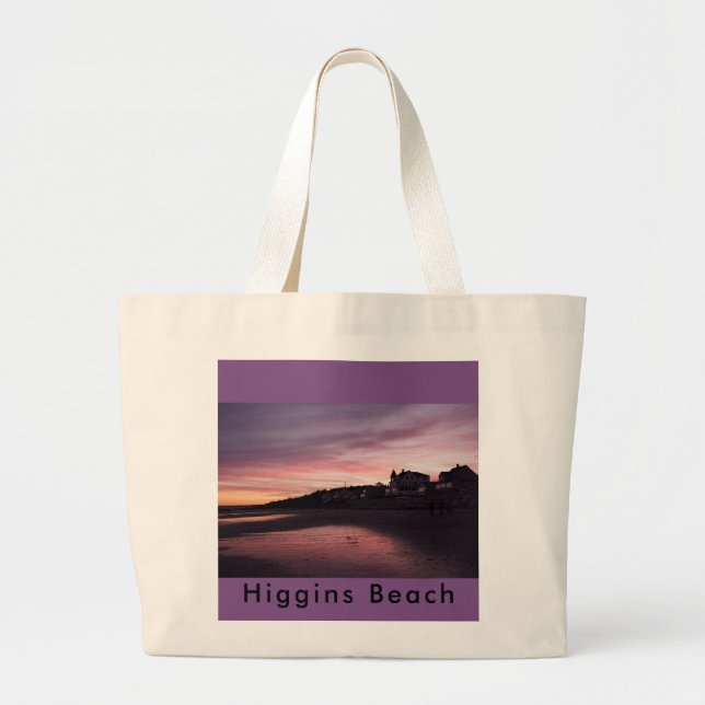 Grand Tote Bag Coucher du soleil de plage de Higgins (Devant)