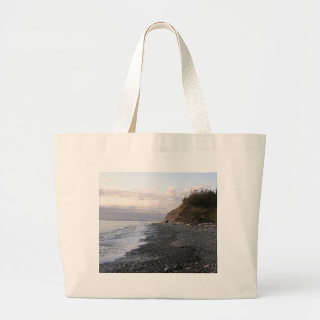 Grand Tote Bag Coucher du soleil d'île de Whidbey (Devant)