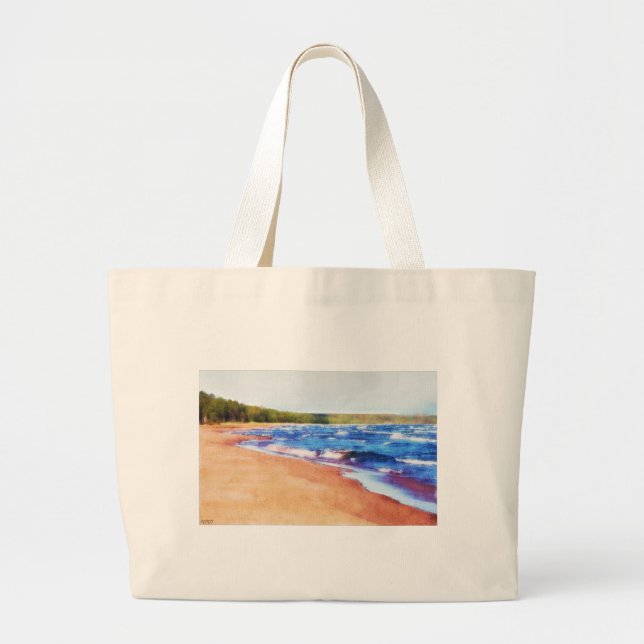 Grand Tote Bag Couleurs de l'eau (Devant)