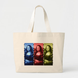 Grand Tote Bag Couleurs primaires Mona Lisa Poster de animal