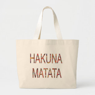 Grand Tote Bag Couleurs Vintages africaines Hakuna Matata
