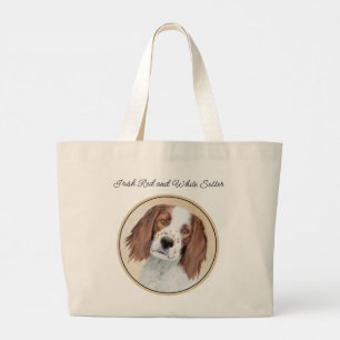 Grand Tote Bag Coupe irlandaise rouge et blanche peinture art ori