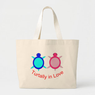 Grand Tote Bag Couple de tortue mignonne