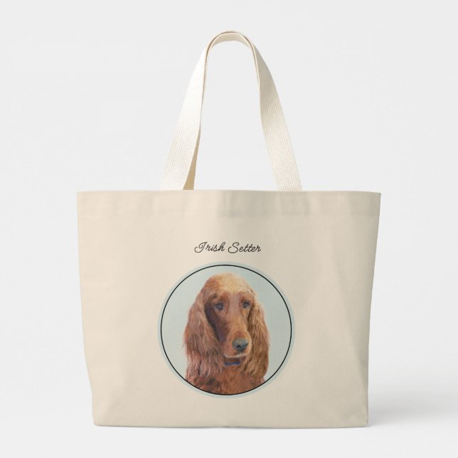 Grand Tote Bag Coussin irlandais peinture rouge mignonne Original (Dos)