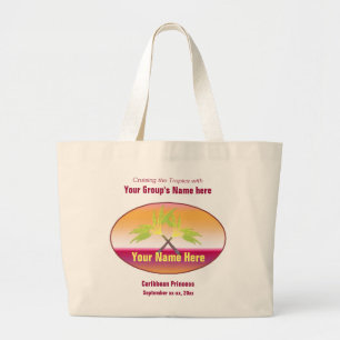 Grand Tote Bag Coutume croisée de croisière de groupe de paumes