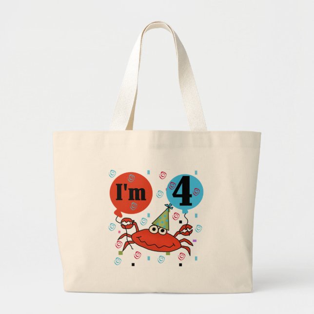 Grand Tote Bag Crabe 4e anniversaire Tshirts et cadeaux (Devant)