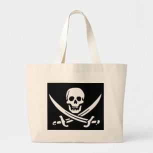 Grand Tote Bag Crâne et épées de pirate