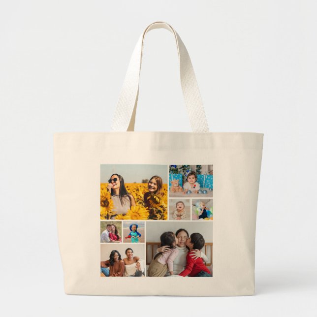 Grand Tote Bag Créez votre propre collection de photos 8 (Devant)