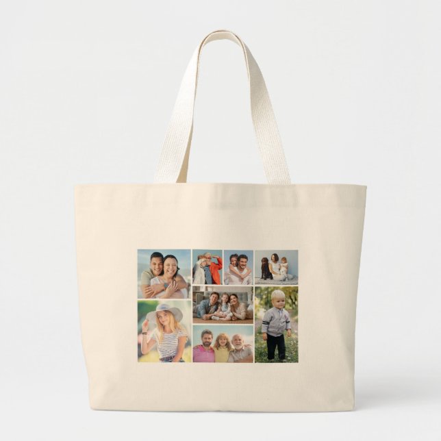 Grand Tote Bag Créez votre propre collection de photos 8 (Devant)