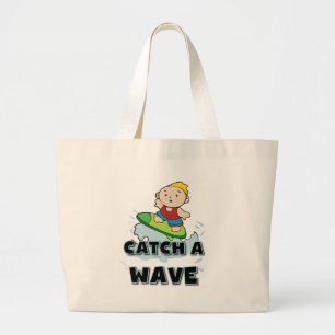 Grand Tote Bag Crochet de surfer une vague