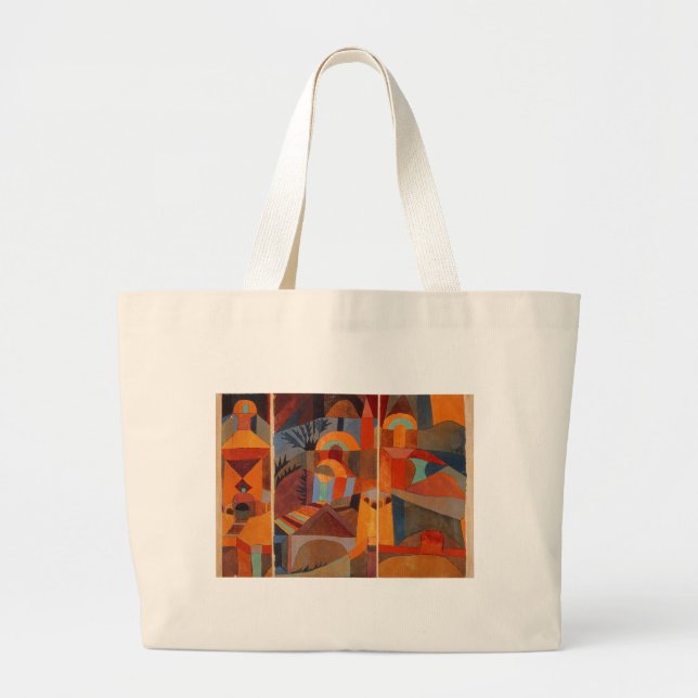 Grand Tote Bag Cubisme Abstrait coloré Klee Temple Gardens (Devant)
