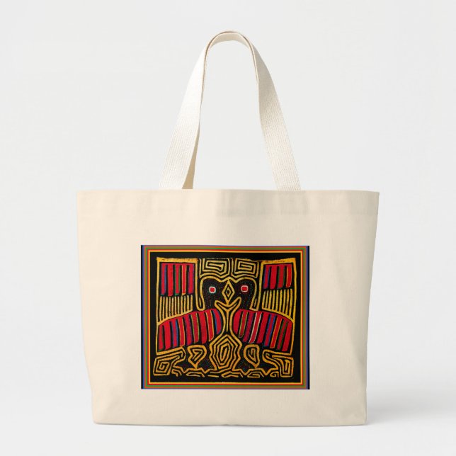Grand Tote Bag Cuna Indian Mola Duck Design (Devant)