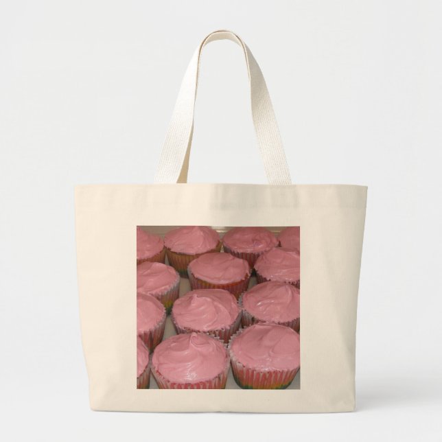 Grand Tote Bag cupcake aux fraises (Devant)