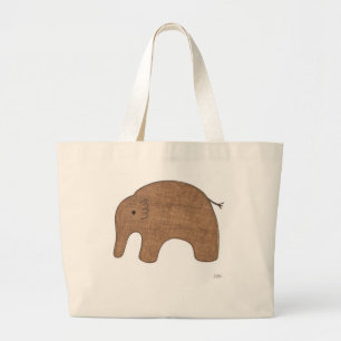 Grand Tote Bag Cute Canvas Fourre-tout - Baby Elephant #1-Erin Br