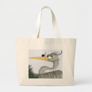 Grand Tote Bag Cute Heron et Ladybug