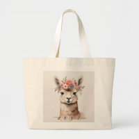 Cute Llama Alpaca et Fleur disent Amour