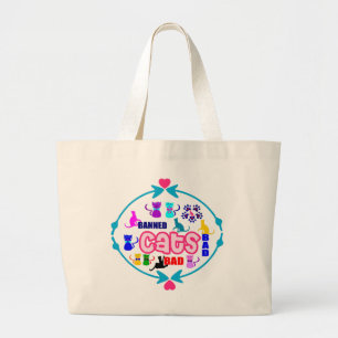 Grand Tote Bag 😻 🐾 Cute Naughty Cabbo Family