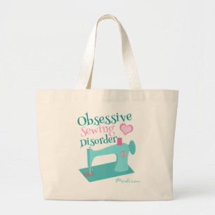 Grand Tote Bag Cute Retro Machine à coudre Seamstress