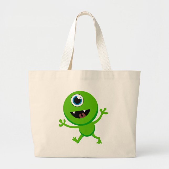 Grand Tote Bag Cyclopes verts de bébé (Devant)