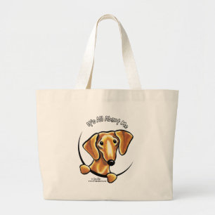 Grand Tote Bag Dachshund Rouge Doux Tout Sur Moi