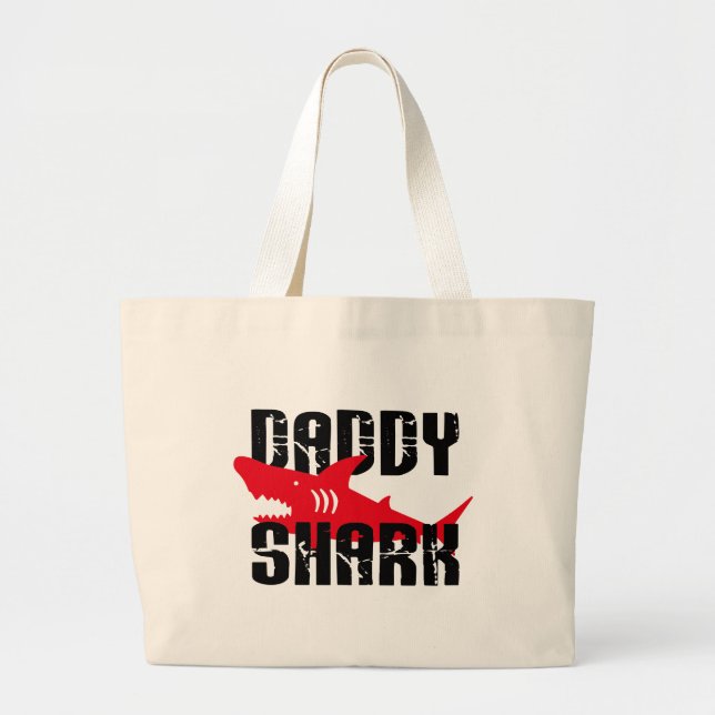 Grand Tote Bag Daddy Shark Worn Graphic (Devant)