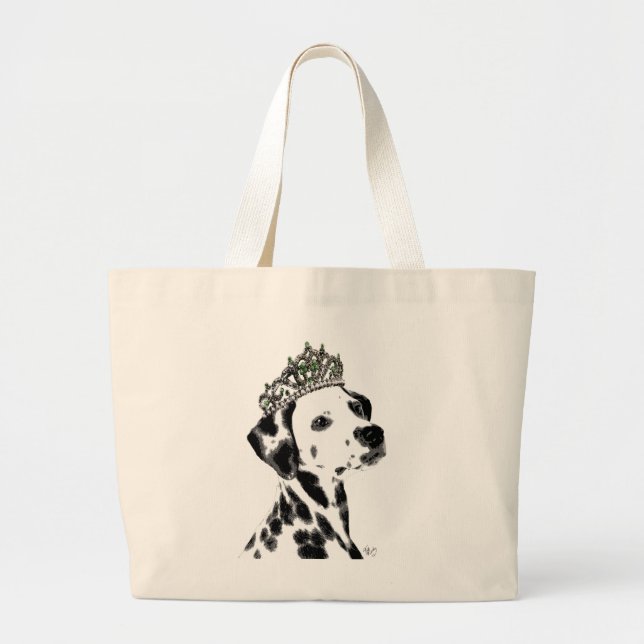 Grand Tote Bag Dalmatien avec Tiara 2 (Devant)