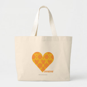 Grand Tote Bag Damassé 2 jaune-orange