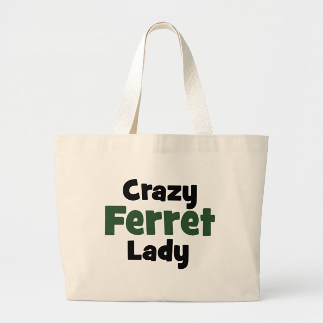 Grand Tote Bag Dame Crazy Ferret (Devant)