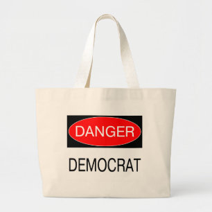 Grand Tote Bag Danger - casquette politique drôle de tasse de