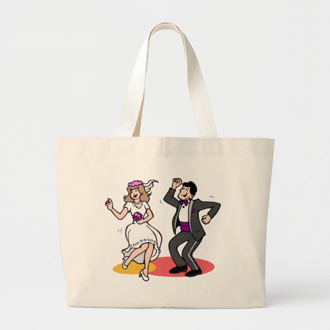 Grand Tote Bag Danse De Réception Mariage De Mariée Et De Pièce (Devant)