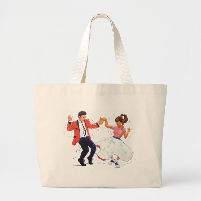 Grand Tote Bag danseur d'oscillation avec des chaussures de jupe (Devant)