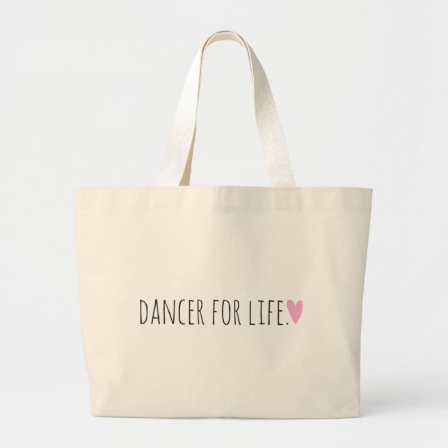 Grand Tote Bag Danseur pendant la vie avec le coeur (Devant)