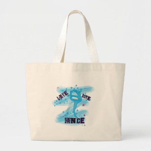 Grand Tote Bag Danseur vivant de bleu de danse d'amour de coutume