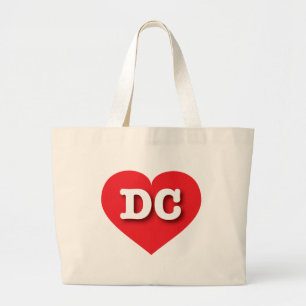 Grand Tote Bag DC Red Heart - J'aime DC