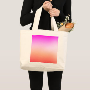 Grand Tote Bag Dégradé de coucher de soleil pastel radieux